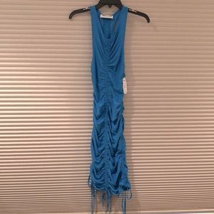 🆕Body-con Blues! adjustable mini to midi length rayon spandex dress! M